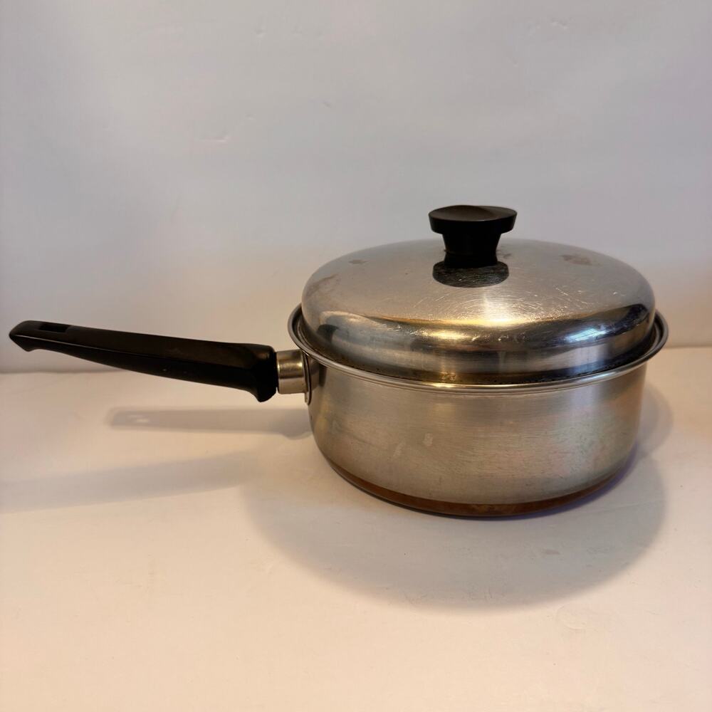 Rare Revere Ware Copper Clad Penney's Line Saucepan & Lid Vintage Ltd Ed 1.5-2 L